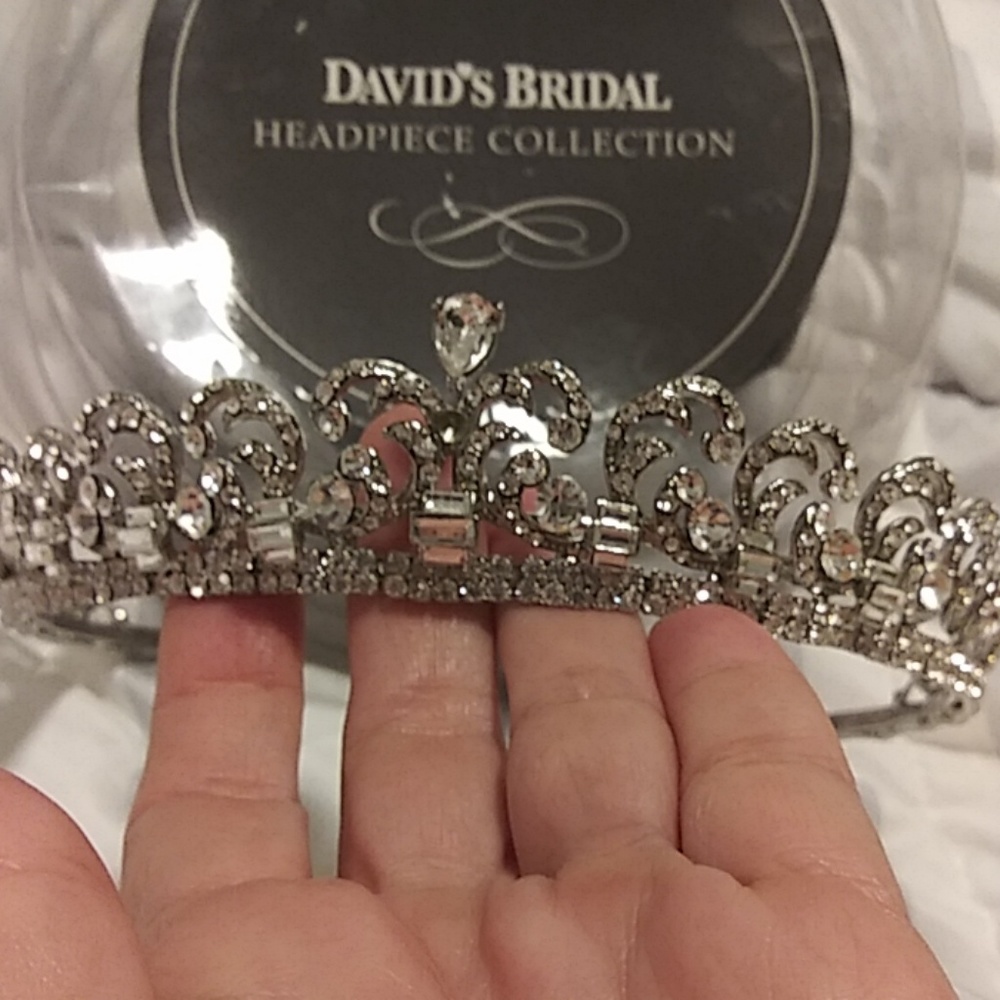 A David's Bridal headpiece collection.